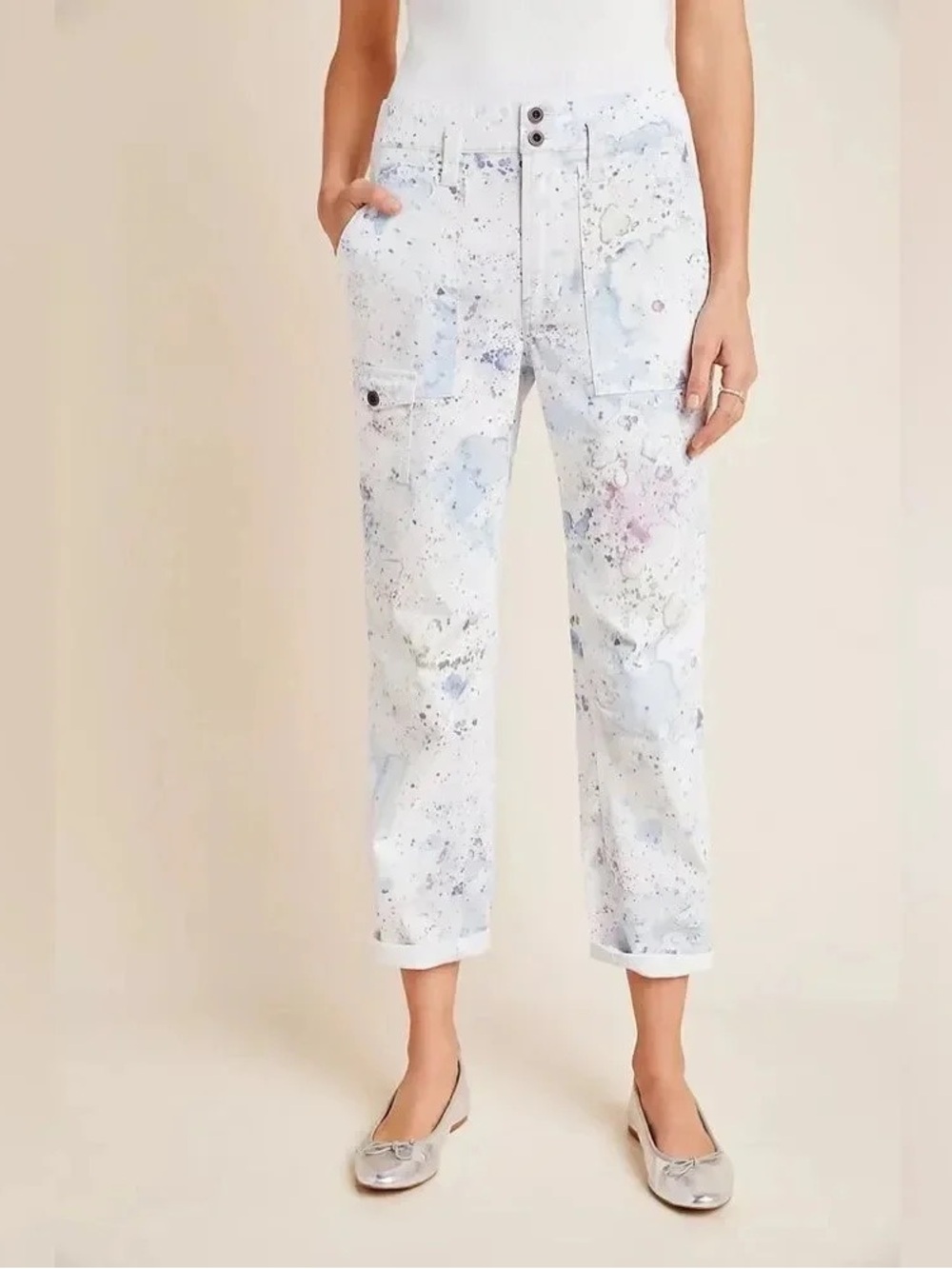Anthropologie The Wanderer Watercolor Cargo Pants